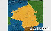 Political 3D Map of Jambol, darken