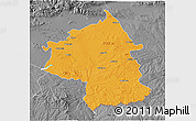 Political 3D Map of Jambol, desaturated