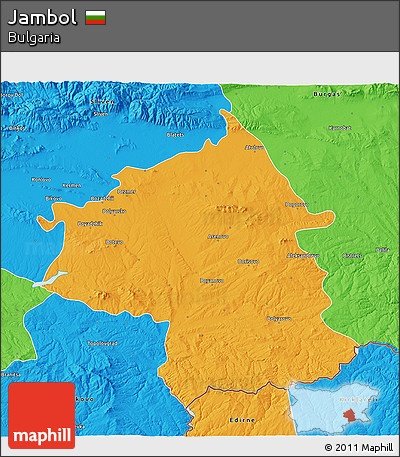 Political 3D Map of Jambol