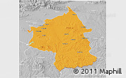 Political 3D Map of Jambol, lighten, desaturated