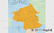 Political 3D Map of Jambol, lighten