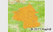 Political 3D Map of Jambol, physical outside