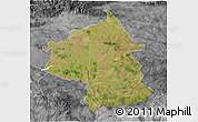 Satellite 3D Map of Jambol, desaturated