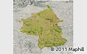 Satellite 3D Map of Jambol, lighten, semi-desaturated