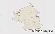 Shaded Relief 3D Map of Jambol, cropped outside