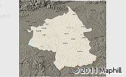 Shaded Relief 3D Map of Jambol, darken