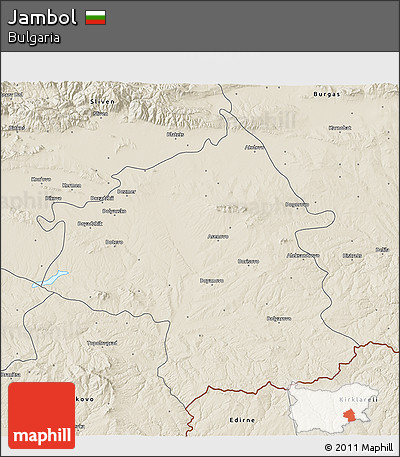 Shaded Relief 3D Map of Jambol