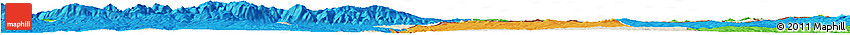 Shaded Relief Horizon Map of Jambol, political outside