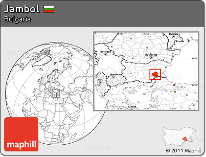 Blank Location Map of Jambol, within the entire country