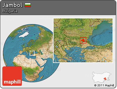 Satellite Location Map of Jambol
