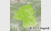 Physical Map of Jambol, semi-desaturated
