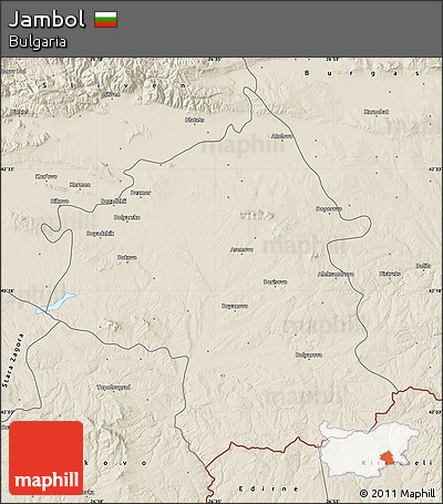 Shaded Relief Map of Jambol