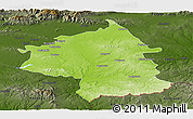 Physical Panoramic Map of Jambol, darken