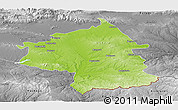 Physical Panoramic Map of Jambol, desaturated