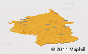 Political Panoramic Map of Jambol, cropped outside
