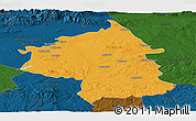 Political Panoramic Map of Jambol, darken