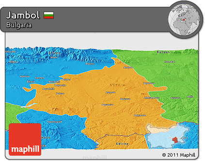 Political Panoramic Map of Jambol