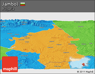 Political Panoramic Map of Jambol