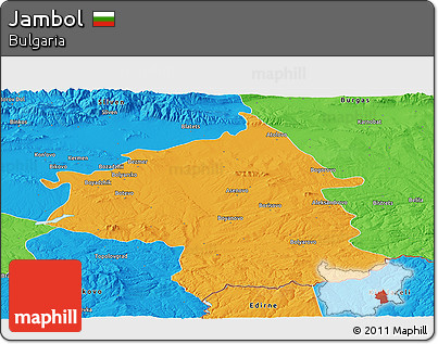 Political Panoramic Map of Jambol