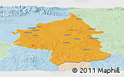 Political Panoramic Map of Jambol, lighten