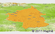 Political Panoramic Map of Jambol, physical outside