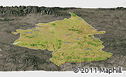 Satellite Panoramic Map of Jambol, darken, semi-desaturated
