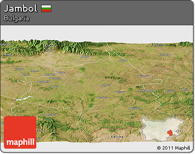 Satellite Panoramic Map of Jambol