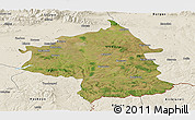 Satellite Panoramic Map of Jambol, shaded relief outside