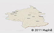 Shaded Relief Panoramic Map of Jambol, cropped outside