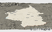 Shaded Relief Panoramic Map of Jambol, darken