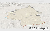 Shaded Relief Panoramic Map of Jambol, lighten