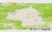 Shaded Relief Panoramic Map of Jambol, physical outside