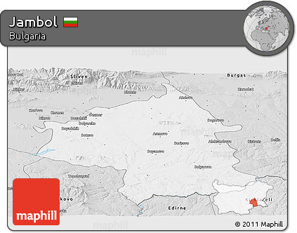 Silver Style Panoramic Map of Jambol