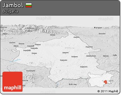 Silver Style Panoramic Map of Jambol