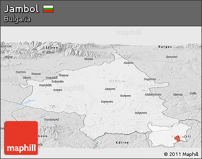 Silver Style Panoramic Map of Jambol