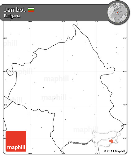 Blank Simple Map of Jambol, no labels
