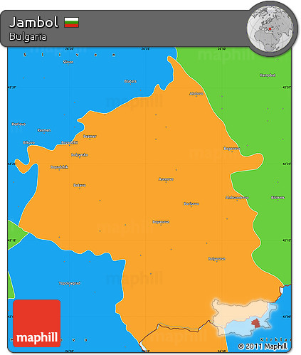 Political Simple Map of Jambol