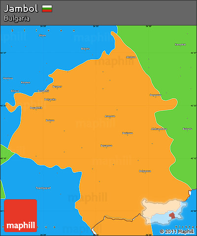 Political Simple Map of Jambol