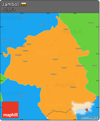 Political Simple Map of Jambol