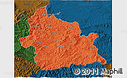 Political 3D Map of Kardzali, darken