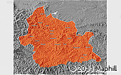 Political 3D Map of Kardzali, desaturated