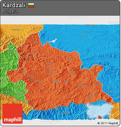 Political 3D Map of Kardzali