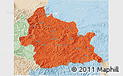 Political 3D Map of Kardzali, lighten