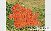 Political 3D Map of Kardzali, satellite outside