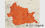 Political 3D Map of Kardzali, shaded relief outside