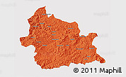 Political 3D Map of Kardzali, single color outside