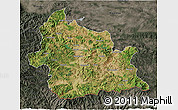 Satellite 3D Map of Kardzali, darken, semi-desaturated
