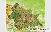 Satellite 3D Map of Kardzali, physical outside