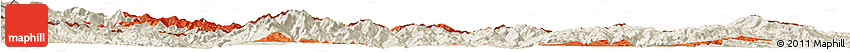 Political Horizon Map of Kardzali, shaded relief outside