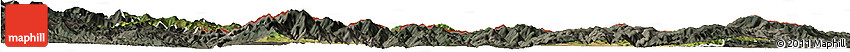 Satellite Horizon Map of Kardzali, darken, semi-desaturated